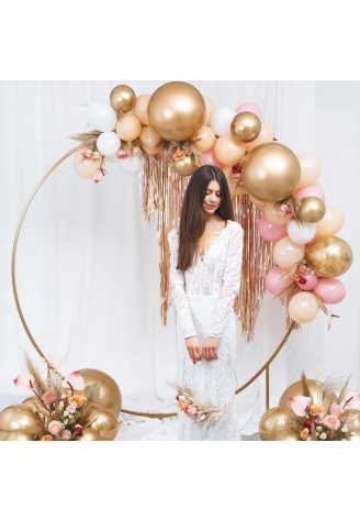 PartyDeco 2m Circle Backdrop Stand Gold ()