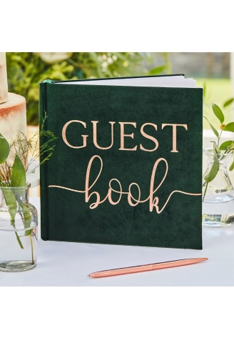 Ginger Ray BR-312 Botanical Wedding Velvet Guestbook ()