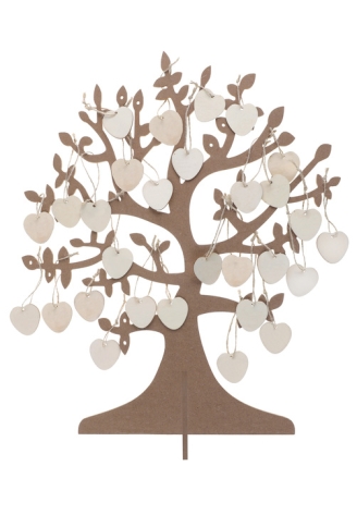 Wishes Tree with Wooden Hearts (50 pieces) ()