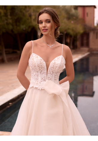 Bianco Evento E499 Bridal top in tulle and lace Ivory ()