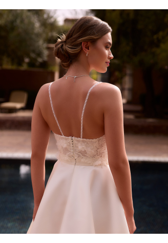 Bianco Evento E507 Bridal corset in tulle and lace Ivory