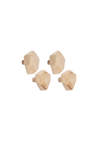 Leeff 18057 Wooden hooks Wout, set of 4 Brown ()