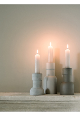 Leeff 18163 Candle Holder Caro M Grey