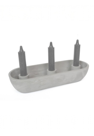 Leeff 18276 Candle Holder Carice L Grey ()