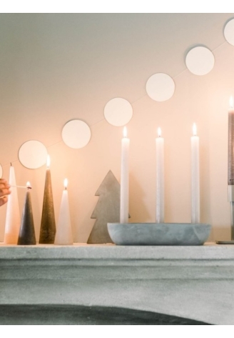 Leeff 18276 Candle Holder Carice L Grey