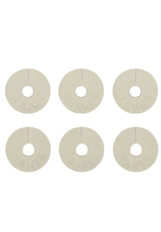 Leeff 18497 Wine Glass Markers Wiep Beige ()