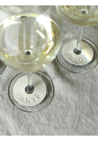 Leeff 18497 Wine Glass Markers Wiep Beige