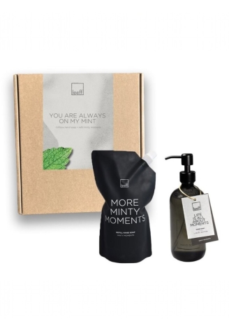 Leeff 18543 Giftbox - Minty Moments Hand Soap + Refill Black ()