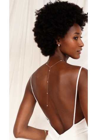 Abrazi Jessie Pearl Back Necklace Gold