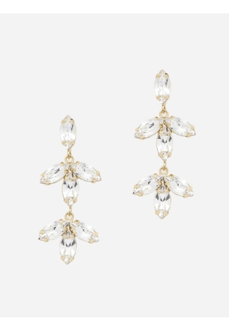 Abrazi Notch Swarovski Earrings Gold ()