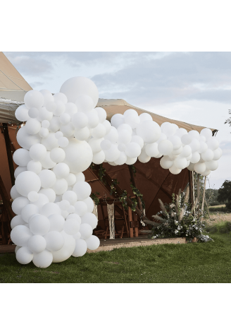 Ginger Ray BA-341 Luxe White Balloon Arch Kit ()