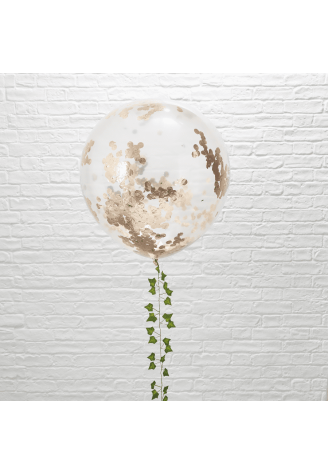 Ginger Ray BB-311 Beautiful Botanics 3 Confetti Balloons Rose Gold ()