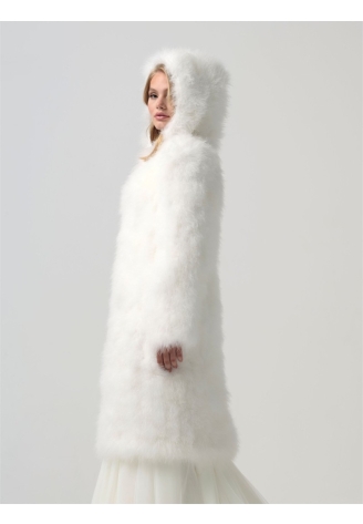 Poirier BOL-26 Marabou Jacket Ivory