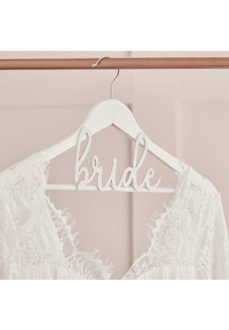 Ginger Ray BRA-319 White Wooden Bride Hanger ()