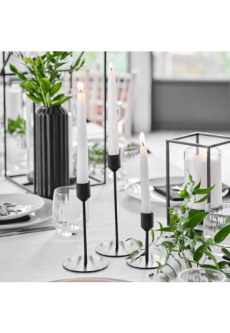 Ginger Ray BW-416 Matt Black Candle Holders Set ()