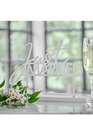 Ginger Ray BW-426 Just Married Table Sign ()