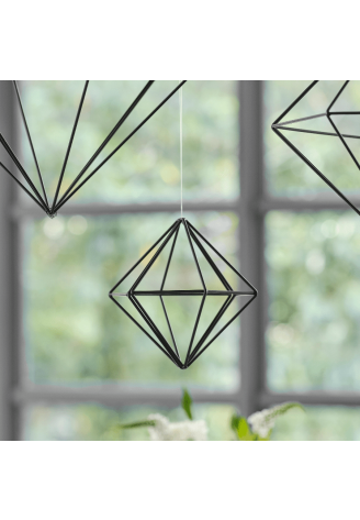 Ginger Ray BW-440 Black Metal Geometric Decoration - Small ()