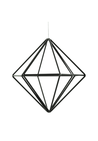 Ginger Ray BW-440 Black Metal Geometric Decoration - Small