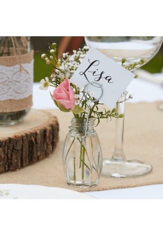 Ginger Ray CW-225 Rustic Country Wedding Place Card Holders Glass ()