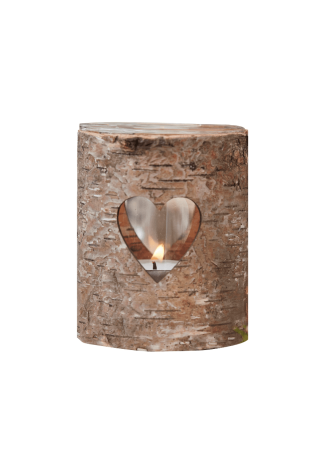 Ginger Ray CW-228 Rustic Country Heart Tealight Candle Holder Wood