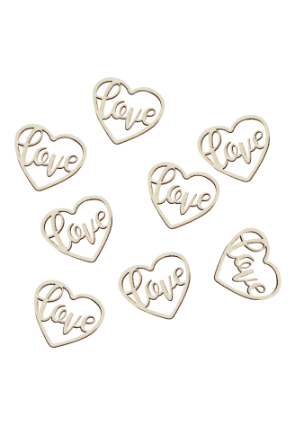 Ginger Ray CW-240 Rustic Country Wooden Heart Love Confetti