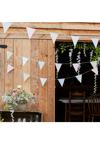 Ginger Ray CW-266 Rustic Country Print Floral Flag Bunting ()