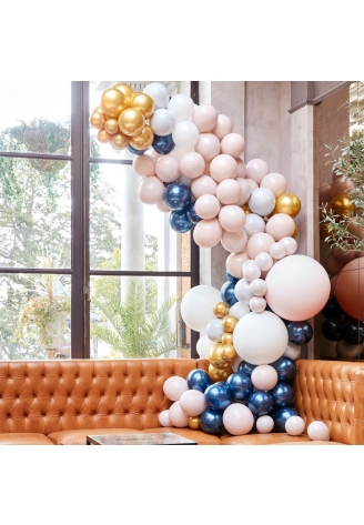 Ginger Ray BA-324 Balloon Arch Marble, Grey & Chrome Gold Balloon Arch