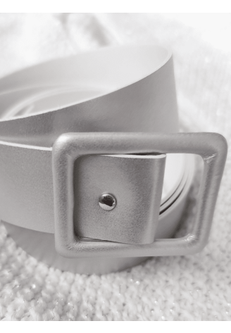 Forever & Eva G1011 Imitation Leather Belt Silver ()