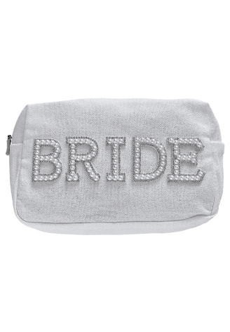 Ginger Ray HEN-121 Bride Make Up Bag Pearls White