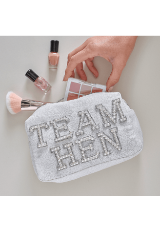 Ginger Ray HEN-122 Team Hen Make Up Bag Pearls White ()