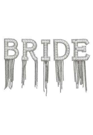 Ginger Ray HEN-144 Bride Iron on Patches Embellished Tassels ()