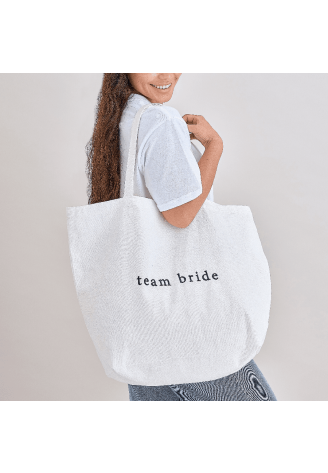 Ginger Ray HEN-159 Team Bride Tote Bag White ()