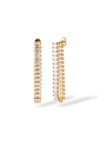 Abrazi Baguette Double Earrings Gold ()