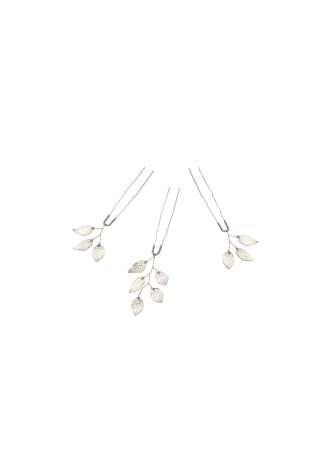 Abrazi Petal Hairpins Silver ()