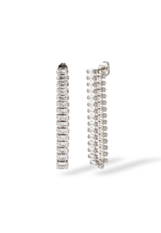 Abrazi Baguette Double Earrings Silver ()