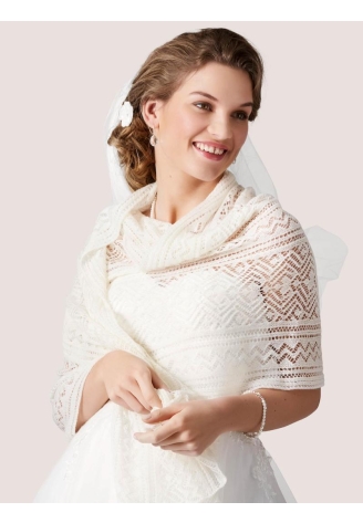 Lilly 09-582-CR-180 Knitted Shawl ()