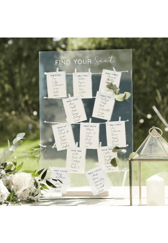 Ginger Ray PAMA-109 Acrylic Wedding Table Plan Kit ()