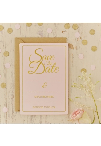 Gold Foiled Save The Date Cards - Pastel Perfection ()