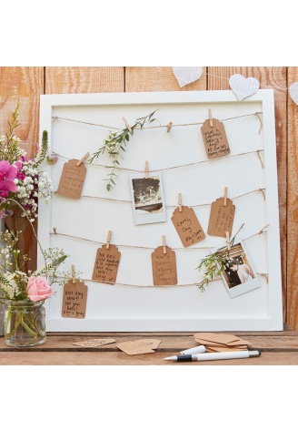 Ginger Ray CW-262 Rustic Country Peg & String Guest Book ()