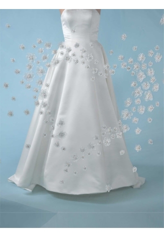 Poirier S433-350-MED Veil Heart 3D Flowers & Rhinestones - 350 cm