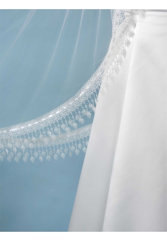 Poirier S440-120-SOFT Veil Embroidered Fringe - 120 cm