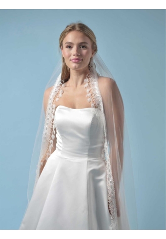 Poirier S440-280-SOFT Veil Embroidered Fringe - 280 cm ()