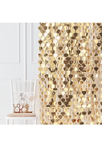 Ginger Ray GO-152 Gold Wedding Heart Backdrop Gold ()