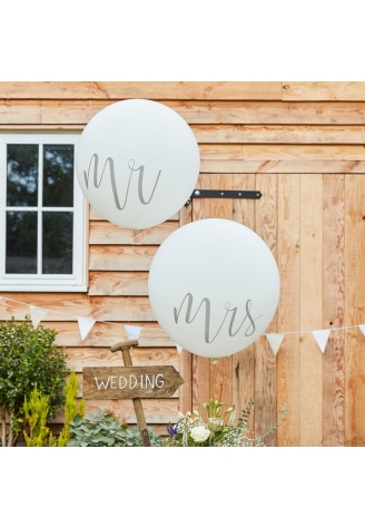 Ginger Ray CW-218 Rustic Country Mr & Mrs Mega Balloons