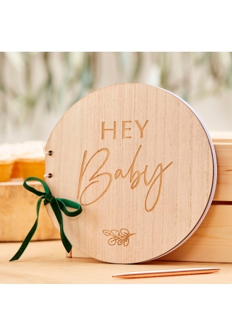 Ginger Ray BAB-107 Botanical Baby Wooden Guestbook ()