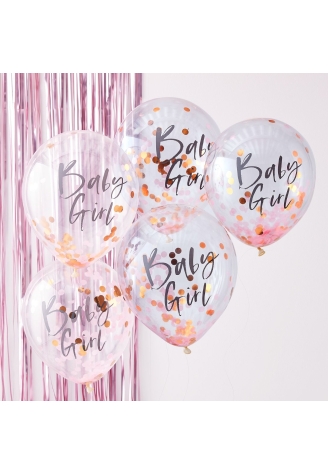 Ginger Ray TW-801 Twinkle Twinkle Pink Confetti Balloons