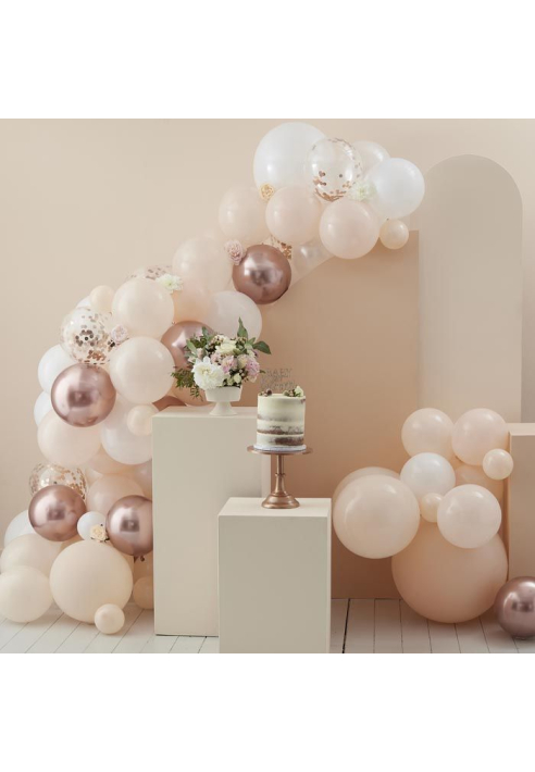 Ginger Ray BL-104 Floroal Baby Peach & Rose Gold Balloon Arch