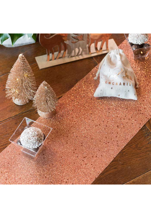 Santex Glitter Rose Gold Table Runner