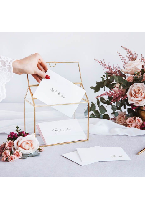 Glass Gift Card Holder Gold ()