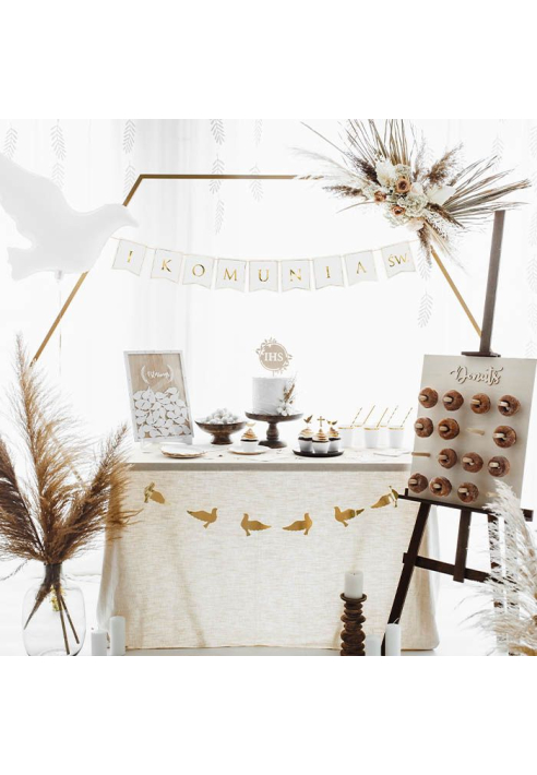 PartyDeco SNT1 Gold Hexagon Backdrop Frame